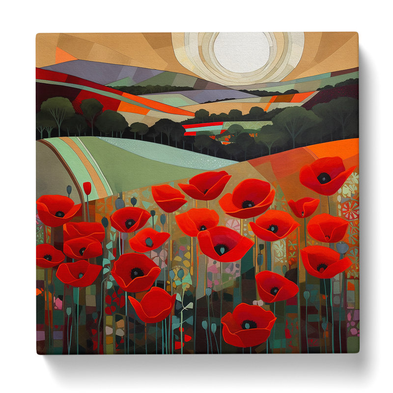 Poppy Field No.3 - Wrapped Canvas