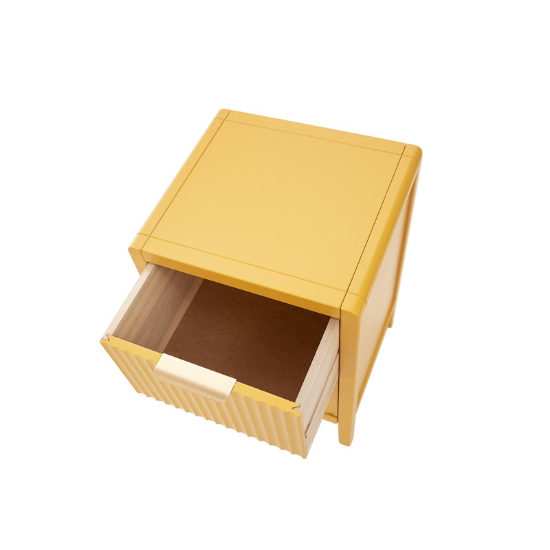 Ameenah 39 cm W Bedside Table, Yellow