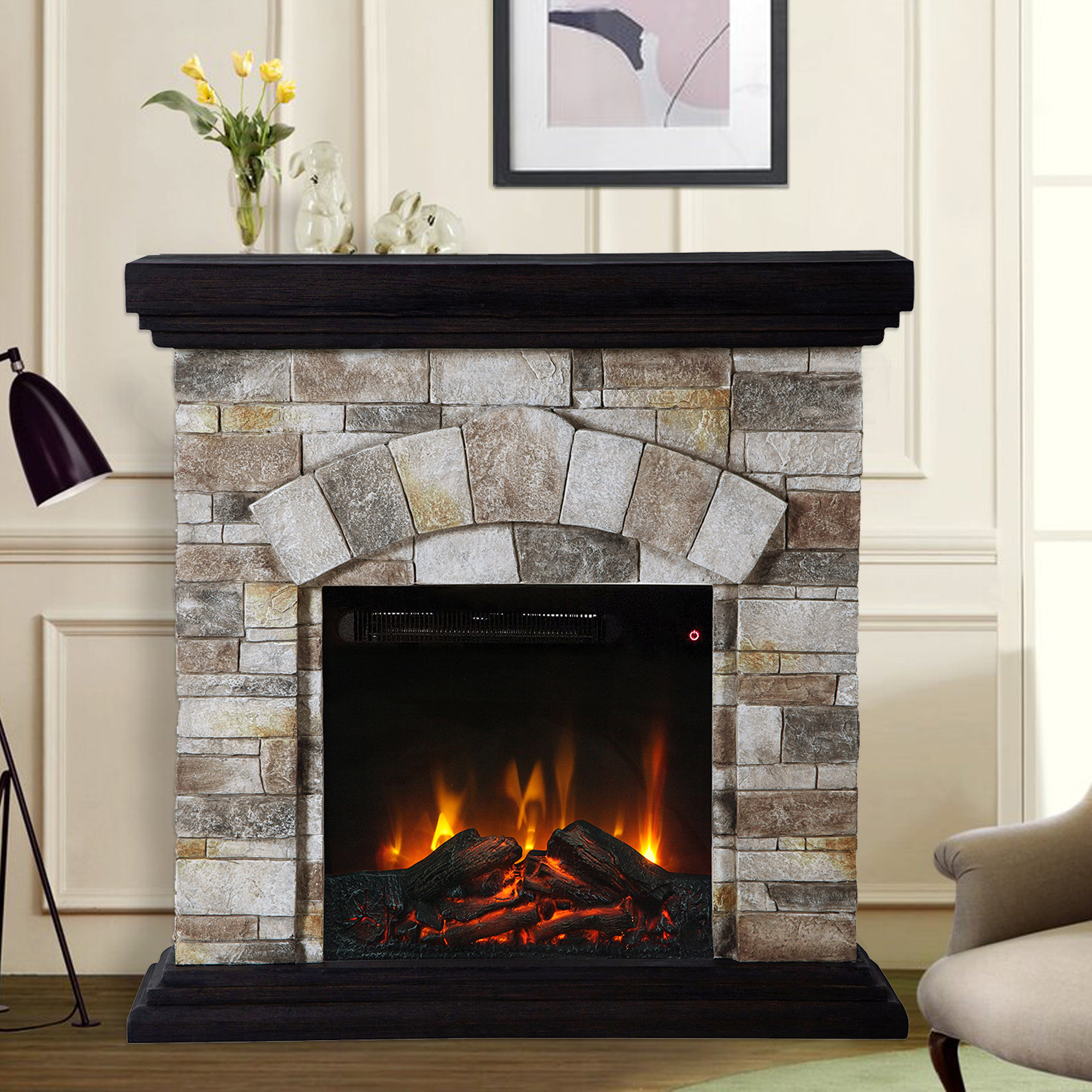 Millwood Pines Cassander 36'' W Electric Fireplace | Wayfair