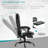 7-Point Vibrating Massage Office Chair, High Back Executive Recliner With Lumbar Support, Footrest, Reclining Back, Adjustable Height