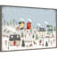 «Christmas Village II Day» par Laura Marshall - cadre flottant, impression sur toile