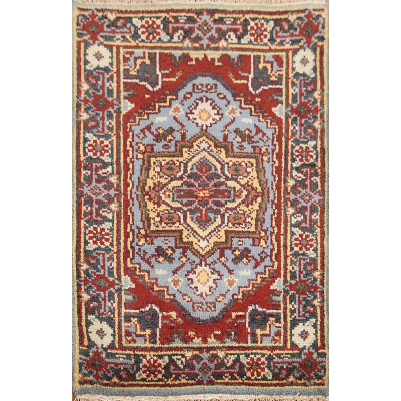 Tapis bleu pour vestibule traditionnel 2x3
