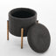 Accessoire de salon moderne, rangement rond - repose-pieds rembourré gris avec rangement, conception ergonomique pour les espaces