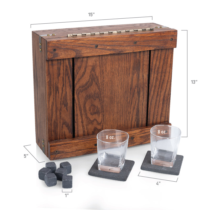 Coffret cadeau mariage / anniversaire «Whisky Box» - ensemble de 2 verres à whisky - ensemble cadeau de pierres à whisky