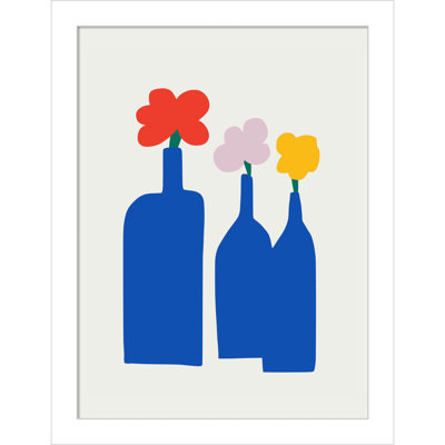 Blue Bottle Vase Print by Little Dean