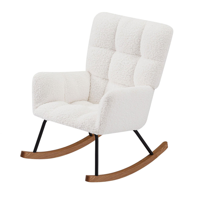 Chaise berçante rembourrée avec dossier haut Comfy