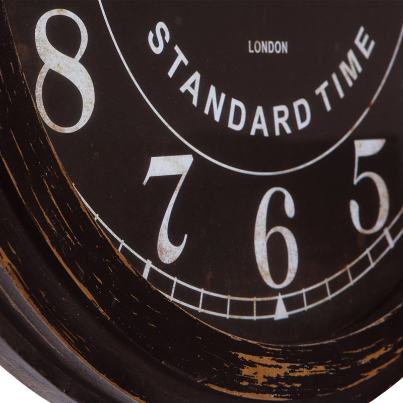 Maness Manufactured Wood Wall Clock, Black