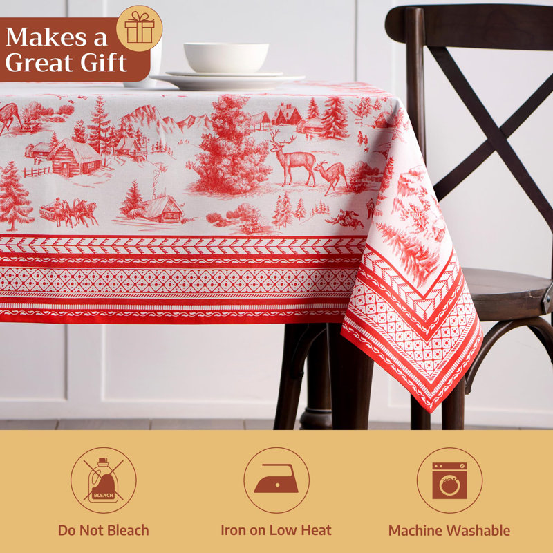 Maison d'Hermine Winter Jouy 100% Cotton Tablecloth - 54" x 72", 72" L x 54" W