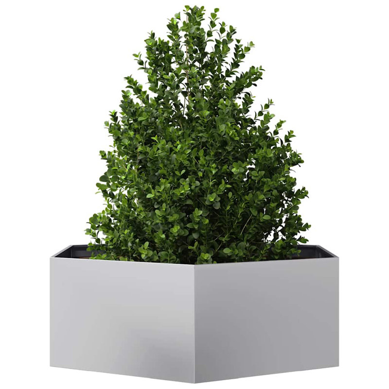 Alivya Metal Elevated Planter, Gray, 17.72" H x 54.33" W x 47.24" D