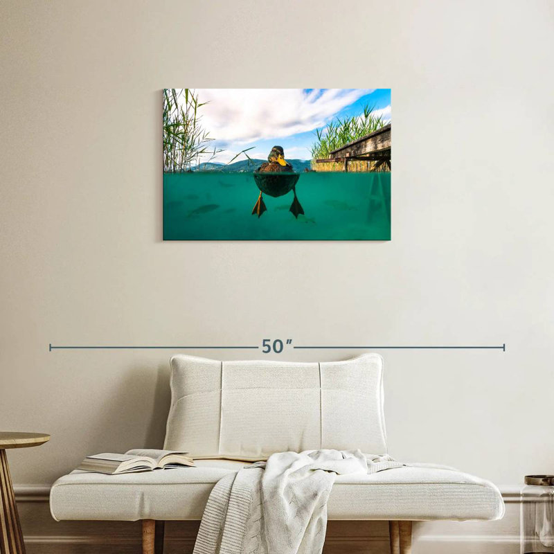 Crowle Duck sous l'eau, H 20 po x l 30 po