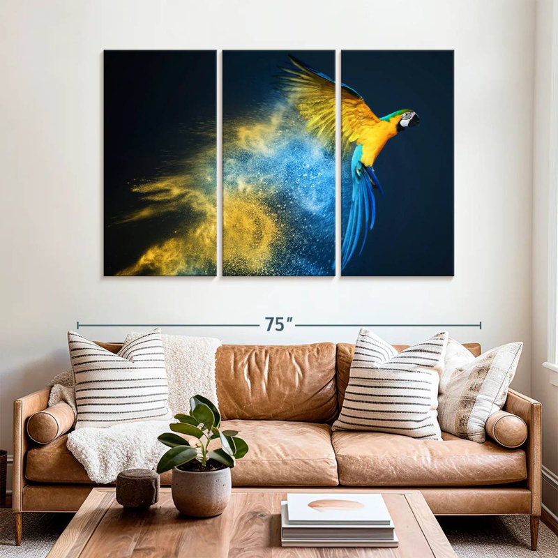 Colorful Parrot, 42" H x 65" W