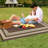 10x14ft Reversible Outdoor Rug Waterproof - Plastic Straw Mat - Lightweight, Collapsible, Easy-Clean Large Patio Area Carpet for Porch, RV, Camping, Deck, Garden - Peony Brown/Coffee, USA-92326592-92326595