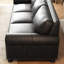 Causeuse-coussin standard en cuir véritable noir