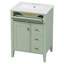 Meuble-lavabo moderne 24 po avec lavabo et tiroirs à fermeture en douceur Roca-130631273