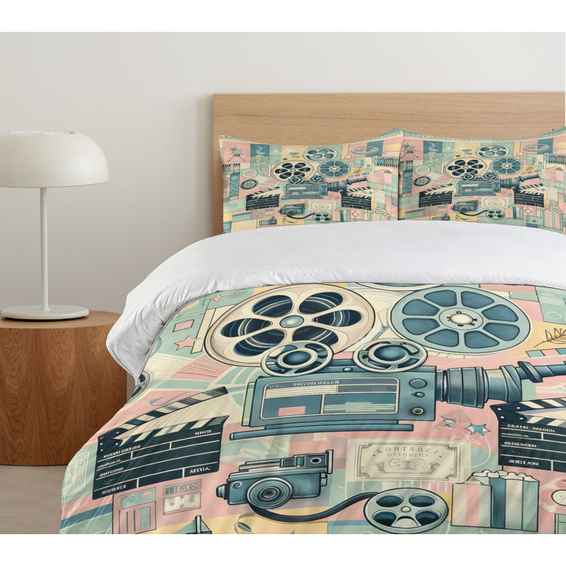 Cinema Lover Duvet Cover, California King Duvet Cover + 2 Standard Shams