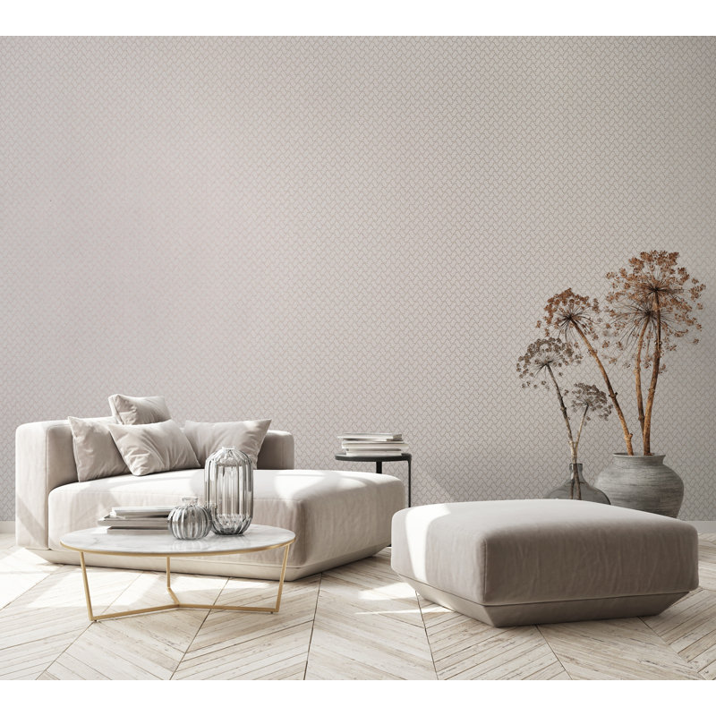Slow Living Glitter Geometric Lines Wallpaper Roll, Dusty Lilac