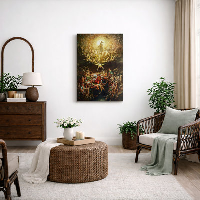 Apocalyptic Glory and Angelic Hosts Artwork, Dramatic Biblical Revelation Pictures, Framed Canvas Giclee Print Wall Art