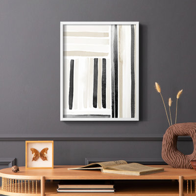 «Neutral Lines I», reproduction encadrée - bois massif