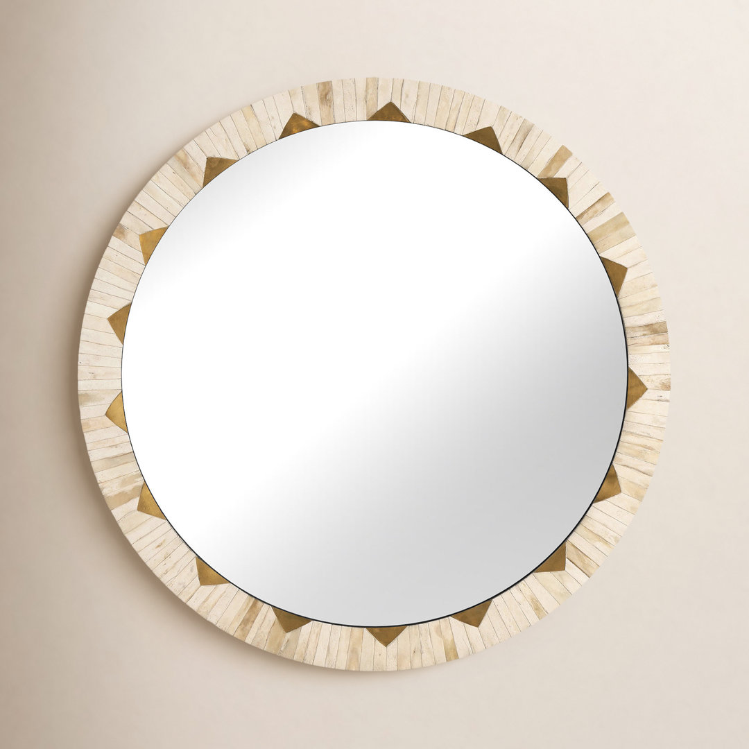 Mardi Bone Round Wall Mirror Joss & Main