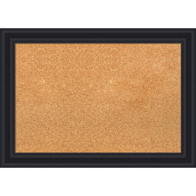 Dalat Black Framed Corkboard, Natural Cork Bulletin Board, Organization Board, Pin Board