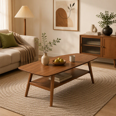 Table centrale Table basse 100% bois massif Plateau supérieur Table basse Largeur 100 x Profondeur 50 x Hauteur 44 cm Bureau d'étude Travailler de la maison Facile à assembler Bois naturel avec tablette de rangement
