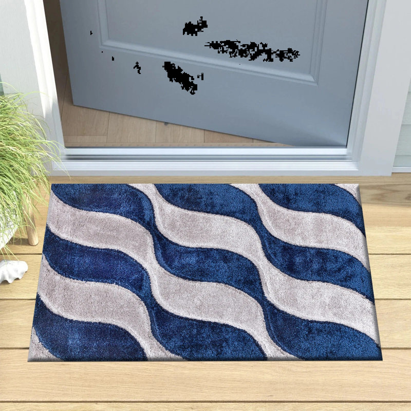 Geometric Shag Area Rug, Rectangle 60 x 110 cm