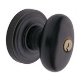 Egg  Keyed Entry Door Knob Set with Classic Rosette