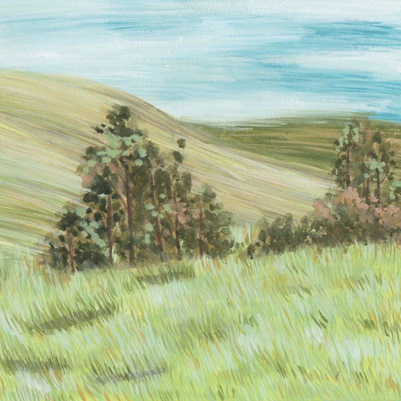 Hill Lines IV 1 Piece Wrapped Canvas Painting, 91cm H x 91cm W