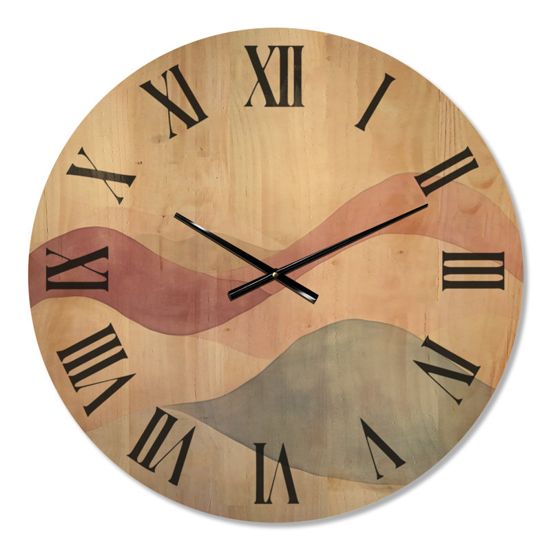 Solid Wood Analogue Wall Clock, Médium