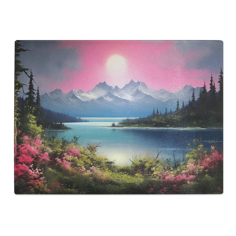 Lake Photograph 8K No.2  Glass Chopping Board