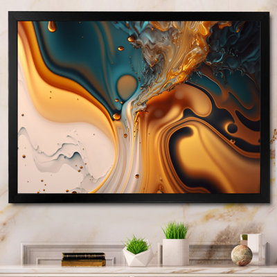 Yellow And Green Fluid Abstractions I - Abstract Liquid Ink Wall Art For Living Room