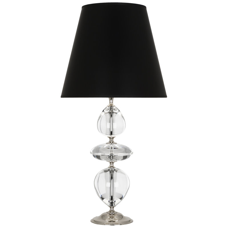 Orlando Table Lamp, Black Opaque, Polished Nickel
