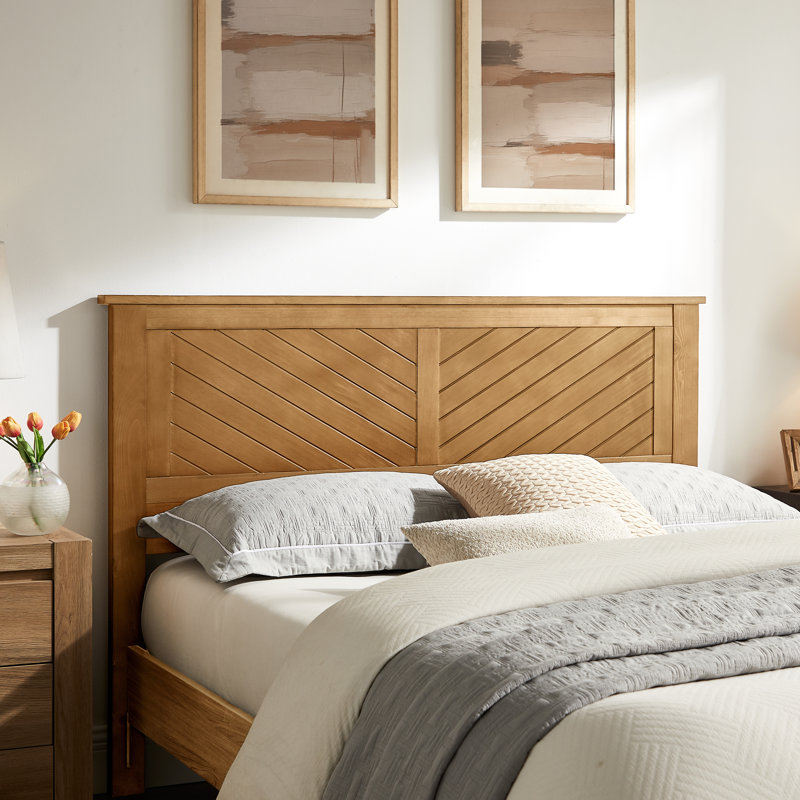 Chalco Solid Wood Headboard With Chamfer, Queen, Pine