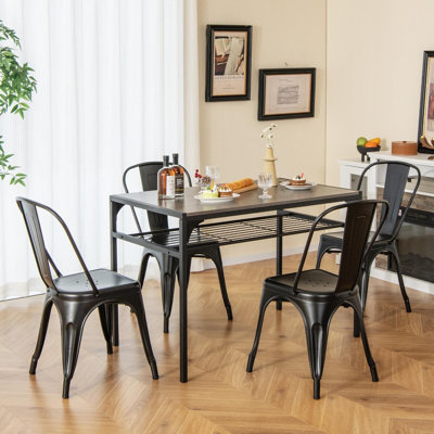 45cm H Stacking Side Chair in Black