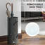 HOMCOM Metal Umbrella Stand, Hollowed Umbrella Basket with 4 Hooks and Drip Tray