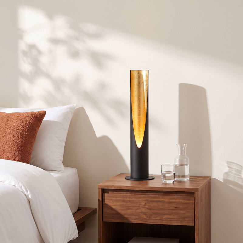 Axis Metal Torchiere Lamp, Black/Gold