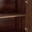 Buffet spacieux en bois massif avec tablettes à miroir pour des espaces de vie élégants