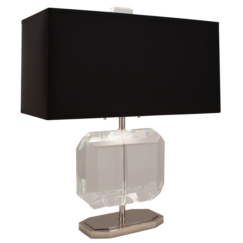 Jacqueline Table Lamp, Satin Black, Polished Nickel, Paper