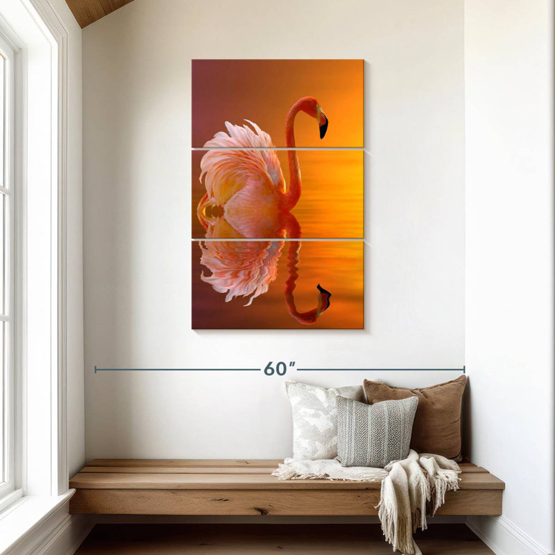 Brampt Flamingo Water Reflection, 45" H x 28" W