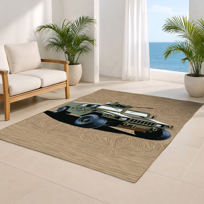 Tapis intérieur et extérieur brun Transport, Rectangulaire 8 pi x 10 pi