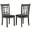2 chaises d'appoint - gris moyen, dossier noir, sièges rembourrés de mousse pour une salle à manger confortable de 2 personnes, coussin de siège