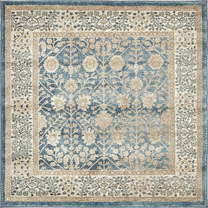 Linz Floral Indoor Rug, Square 4'