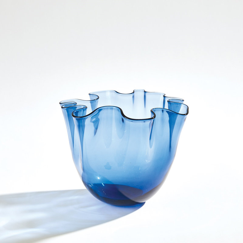 Glass Table Vase, 7.5" H x 8.75" W x 8.75" D