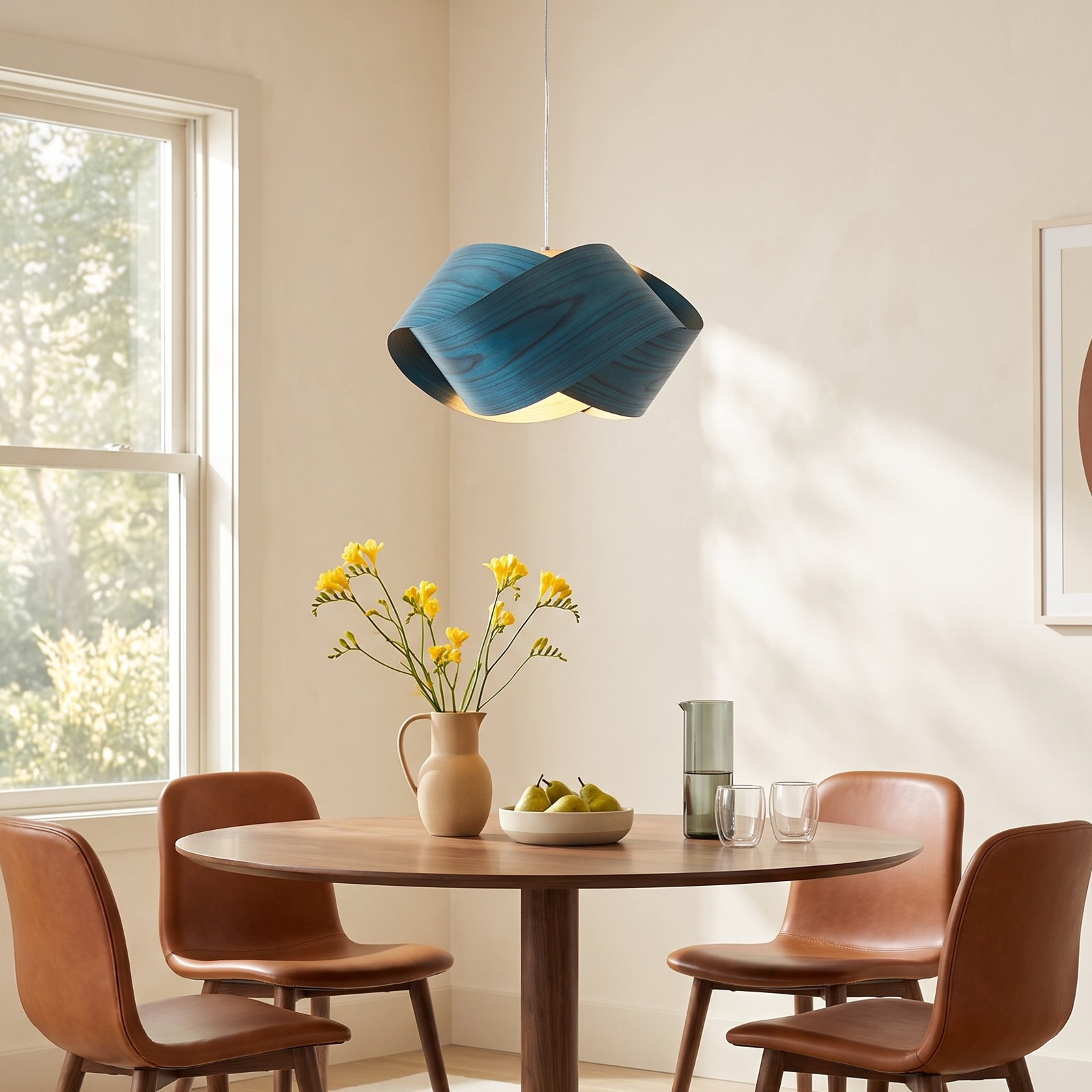 Nut Single Light Pendant, E26, Blue, Matte Black