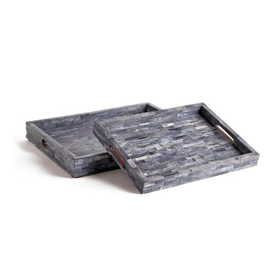 Bone And Fiberboard Tray - Set of 2