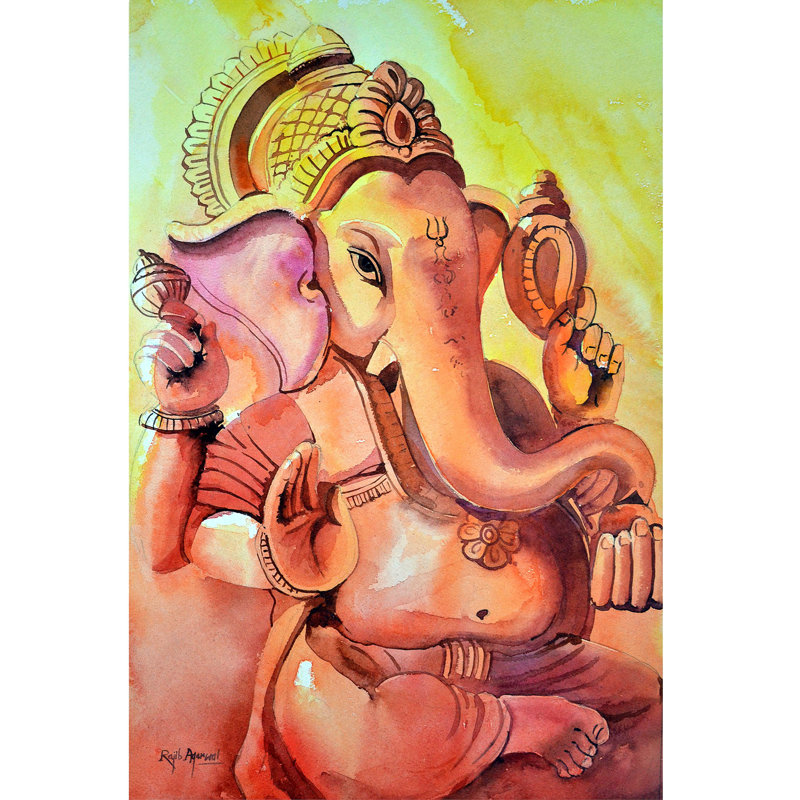 Bhawawan Ganapati | Aquarelle de Rajib Agarwal