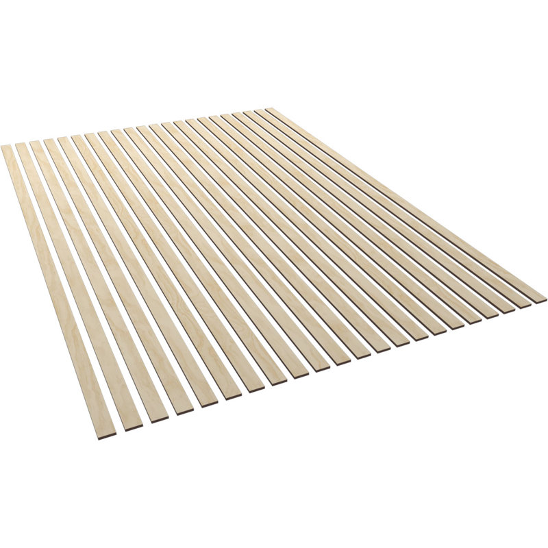 Ensemble de panneaux muraux réglables à lattes de bois, L 2 po x H 94 po x P 0,25 po, Bouleau