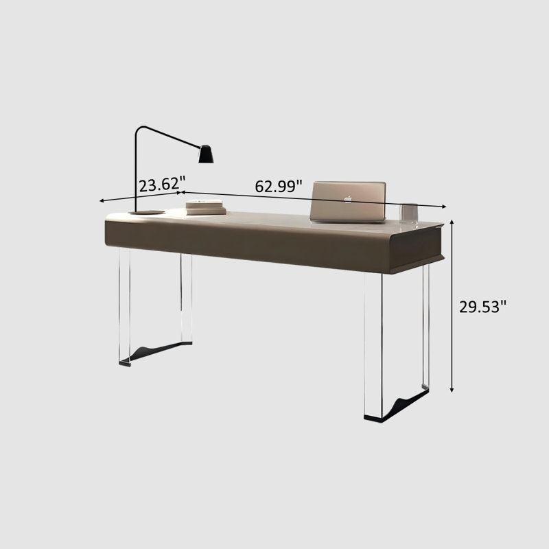 62.99" Rectangular Sintered Stone Writing Desk,2-drawer
