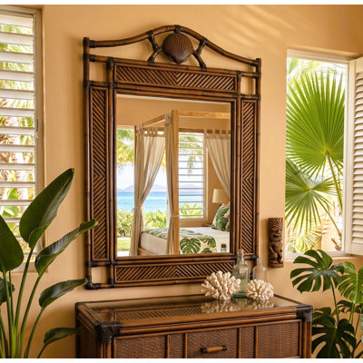 Miroir coquillage brun Palm Island avec coquillage