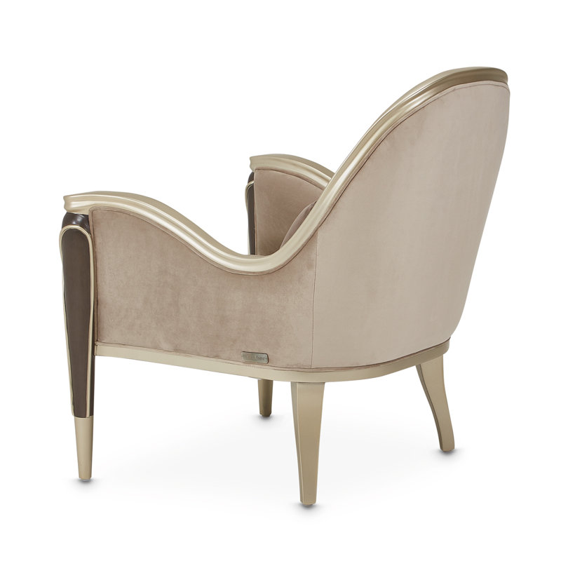 Villa Cherie 31'' Wide Armchair, Porcini Velvet